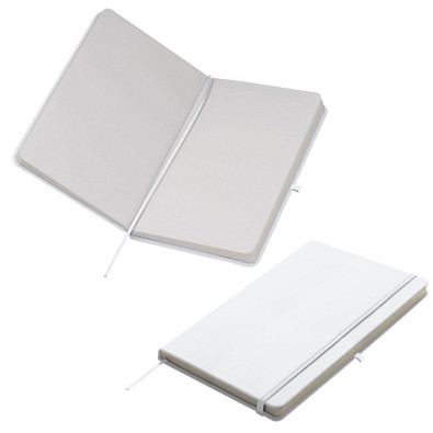 Notizbuch Happy, DIN A5, blanko, weiß