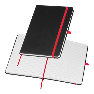 A5 Notizbuch mit farbiger Gravur , rot
