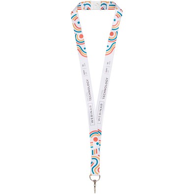 Addie Sublimation Lanyard mit Sicherheitsverschluss, weiss, 15mm