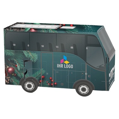 Adventskalender Bus, Lindt Schokotäfelchen, Edle Tannenzweige