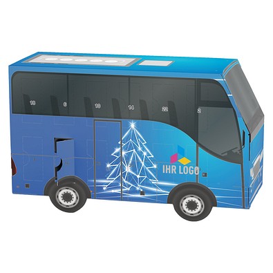 Adventskalender Bus, Lindt Schokotäfelchen, LED Tanne
