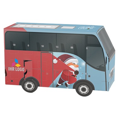 Adventskalender Bus, Lindt Schokotäfelchen, Little Santa