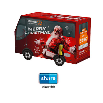 Adventskalender Bus, share Schokotäfelchen, inkl. Druck
