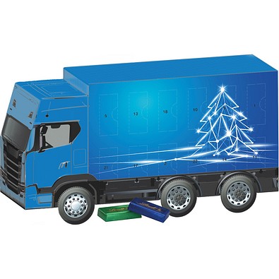 Adventskalender LKW, Lindt Schokotäfelchen, LED Tanne