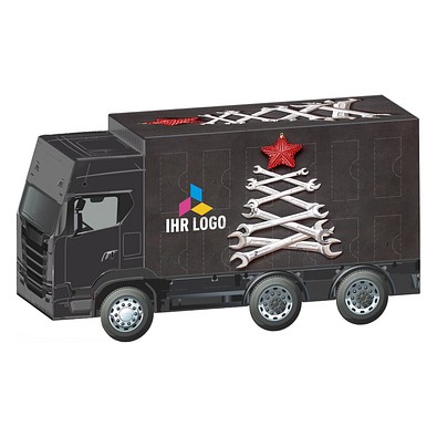 Adventskalender LKW, Ritter SPORT Schokowürfel, Schraubenschlüssel-Tanne