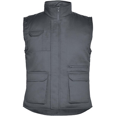 Almanzor Vielseitige Thermo Arbeitsweste mit hohem Kragen, blei, M