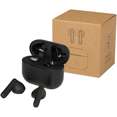 Altais True Wireless Bluetooth® Headset aus recyceltem Kunststoff, schwarz