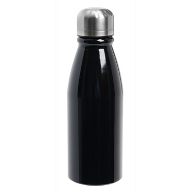 Aluminium Trinkflasche Fancy, 500 ml, schwarz/silber