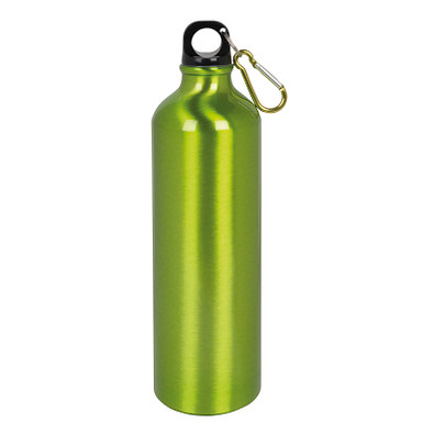 Aluminium-Trinkflasche mit Karabinerhaken, 750 ml, grün