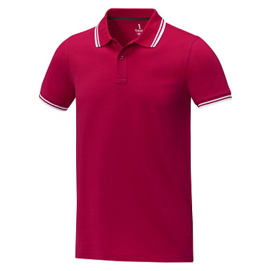 Amarago Polo mit abgesetztem Rand für Herren, rot, M