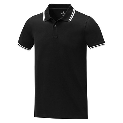 Amarago Polo mit abgesetztem Rand für Herren, schwarz, M
