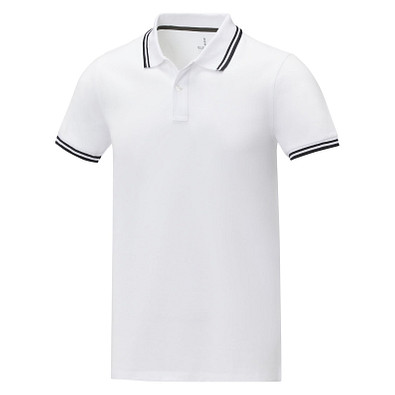 Amarago Polo mit abgesetztem Rand für Herren, weiss, M