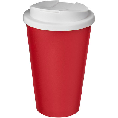 Americano® 350 ml Isolierbecher mit auslaufsicherem Schraubverschluss, rot/weiß