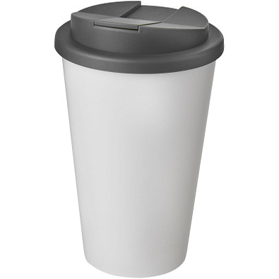 Americano® 350 ml Isolierbecher mit auslaufsicherem Schraubverschluss, weiß/grau