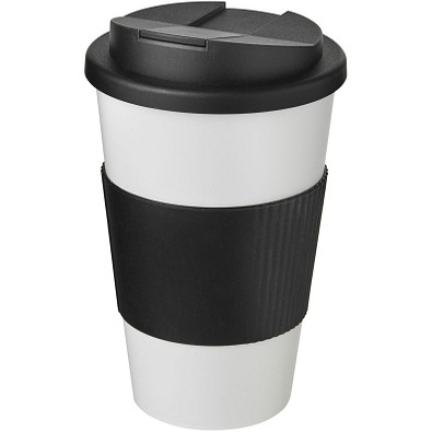 Americano® 350 ml Isolierbecher mit Schutzring & auslaufsicherem Schraubverschluss, weiß