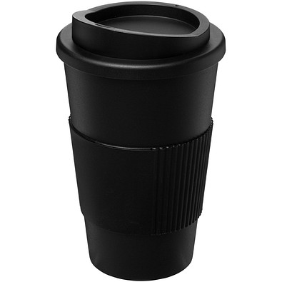 Americano® 350 ml Isolierbecher mit Schutzring, schwarz/schwarz