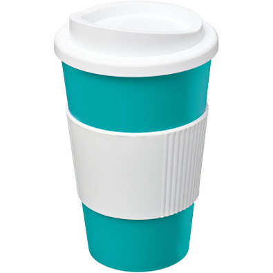 Americano Isolierbecher mit Schutzring, 350 ml, türkisblau,weiss