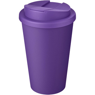 Americano® Eco 350 ml recycelter Becher mit auslaufsicherem Deckel, lila