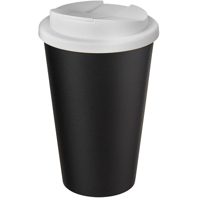 Americano® Eco 350 ml recycelter Becher mit auslaufsicherem Deckel, weiss