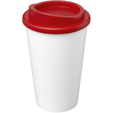 Americano® Eco 350 ml recycelter Becher, weiß/rot