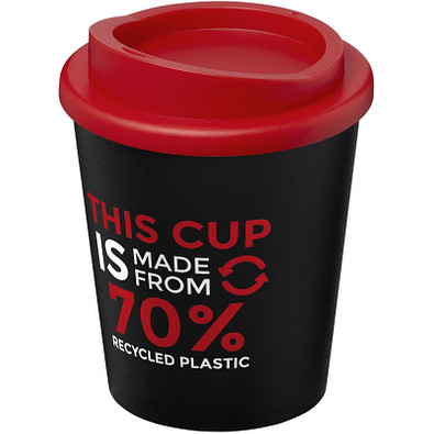 Americano® Espresso Eco 250 ml recycelter Isolierbecher, schwarz/rot