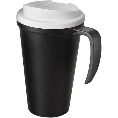 Americano® Grande 350 ml Isolierbecher mit auslaufsicherem Schraubverschluss, schwarz/weiß