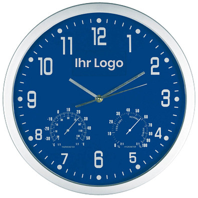 Analoge Wanduhr XL, ø 35 cm, Blau