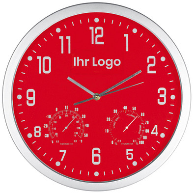 Analoge Wanduhr XL, ø 35 cm, Rot