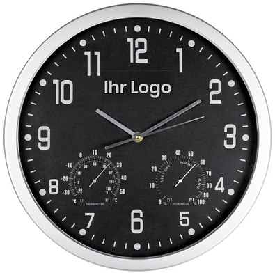 Analoge Wanduhr XL, ø 35 cm, Schwarz