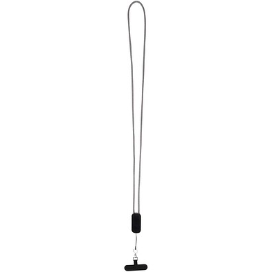 Anser Smartphone Lanyard aus recyceltem Kunststoff mit 27 W 5-in-1 integriertem Kabel, schwarz