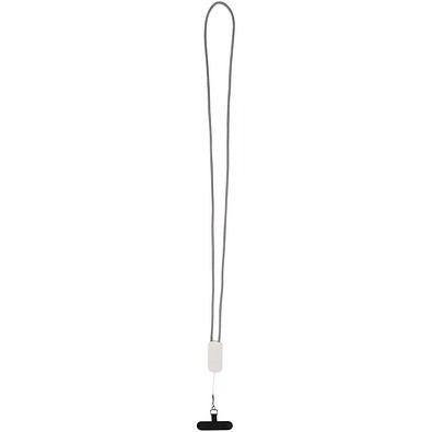 Anser Smartphone Lanyard aus recyceltem Kunststoff mit 27 W 5-in-1 integriertem Kabel, weiss