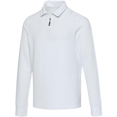 Apollo 245 g/m² Langarm Poloshirt Unisex mit Reißverschluss, weiss, 3XS