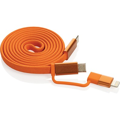 Arc ultradünnes 60W 2-in-1 Magnetkabel, orange