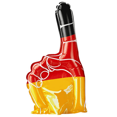 Aufblasbarer Zeigefinger Deutschland, Deutschland-Farben