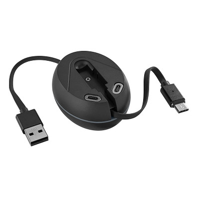 Ausziehbares Multifunktions-Kabel zum Laden und Daten übertragen mit Typ C, Micro-USB und Lightning