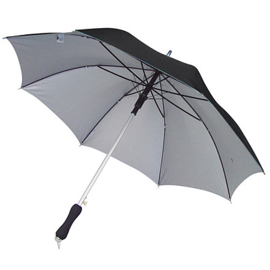 Automatik Alu-Stockschirm, Schwarz/Silber