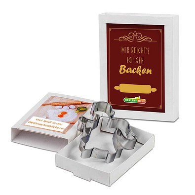 Backförmchen in Slide-Box, Herz, 1-seit. Druck