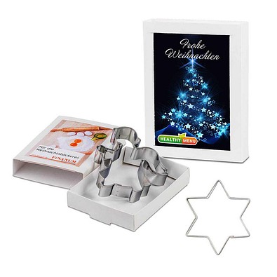 Backförmchen in Slide-Box, Xmas, Stern, 1-seit. Druck
