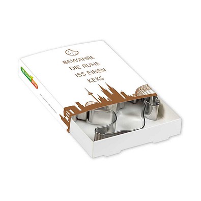 Backförmchen Premium-Box, Herz + Knochen, 1-seit. Druck