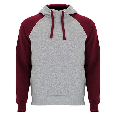 Badet zweifarbiger Kapuzenpullover für Kinder, heather grau / Garnet, 5/6