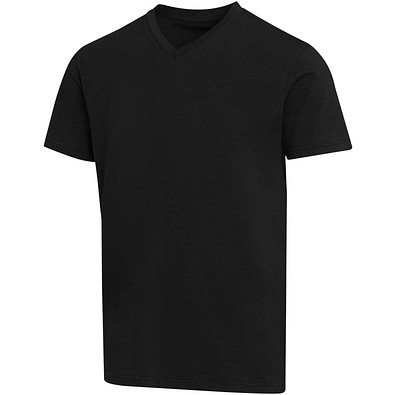 Balfour 200 g/m² Kurzärmeliges T-Shirt V-Ausschnitt Bio Baumwolle (OCS), unisex, schwarz, XL