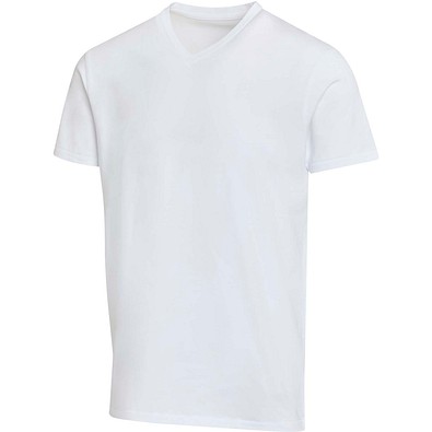 Balfour 200 g/m² Kurzärmeliges T-Shirt V-Ausschnitt Bio Baumwolle (OCS), unisex, weiss, XL
