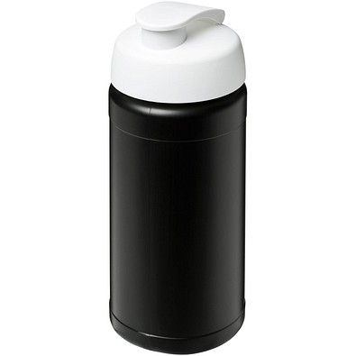 Baseline® Plus 500 ml Sportflasche mit Klappdeckel, schwarz/weiß
