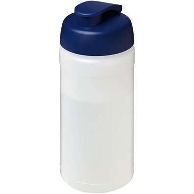 Baseline® Plus 500 ml Sportflasche mit Klappdeckel, transparent/blau