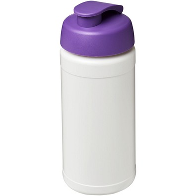 Baseline® Plus 500 ml Sportflasche mit Klappdeckel, weiß/lila