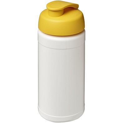 Baseline® Plus 500 ml Sportflasche mit Klappdeckel, weiß/gelb