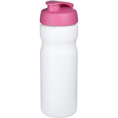 Baseline® Plus 650 ml Sportflasche mit Klappdeckel, weiß/rosa