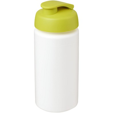 Baseline® Plus grip 500 ml Sportflasche mit Klappdeckel, weiß/limone