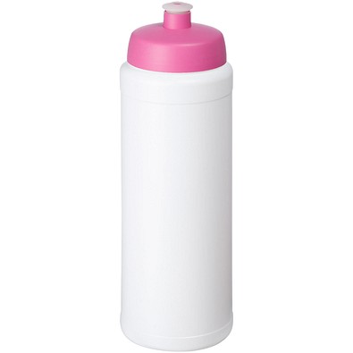 Baseline® Plus grip 750 ml Sportflasche mit Sportdeckel, weiß/rosa