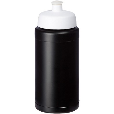 Baseline Recycelte Sportflasche, 500 ml, schwarz/schwarz
